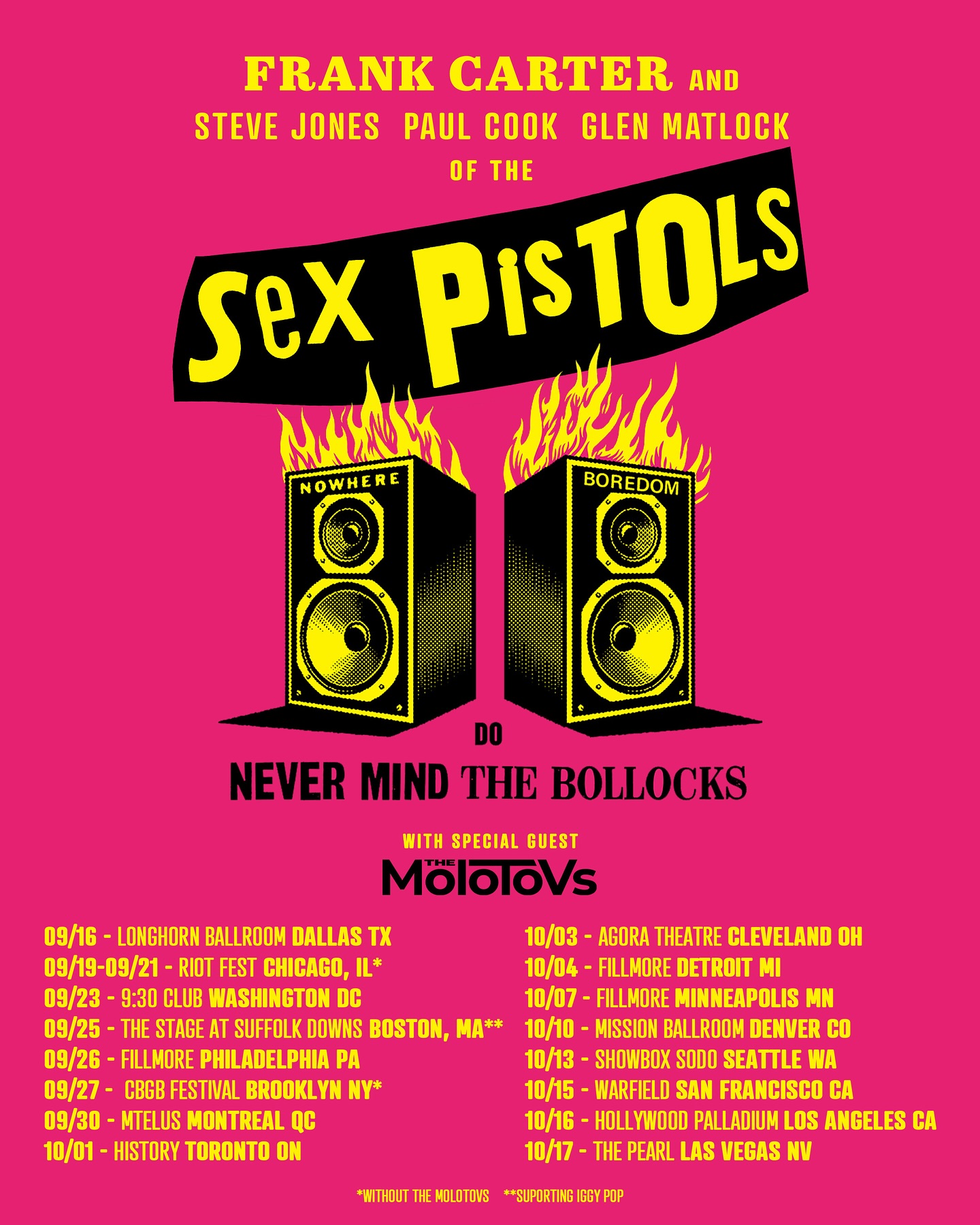 Sex Pistols & Frank Carter - Never Mind the Bollocks Tour Poster 2025